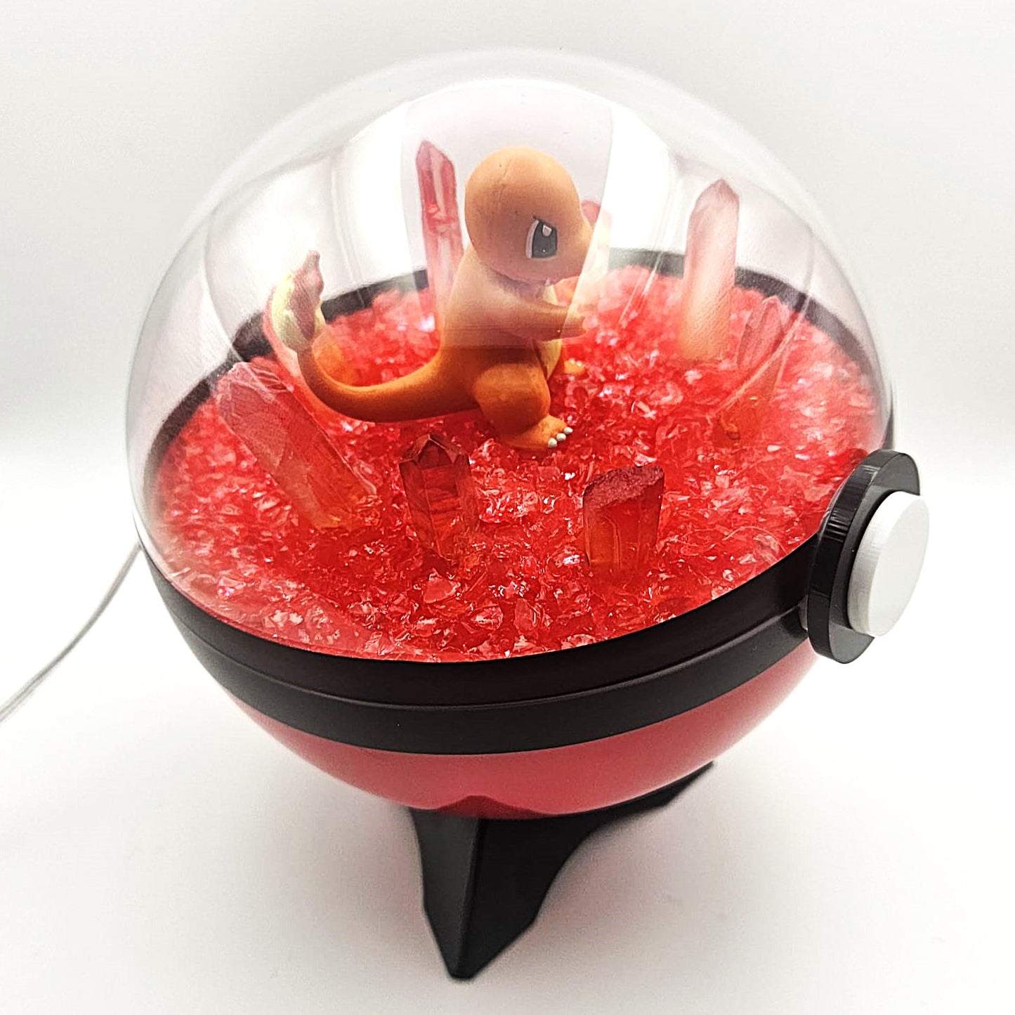 Pokemon Charmander Light Up LED Crystal Terrarium Red/Red Poke Ball Handmade