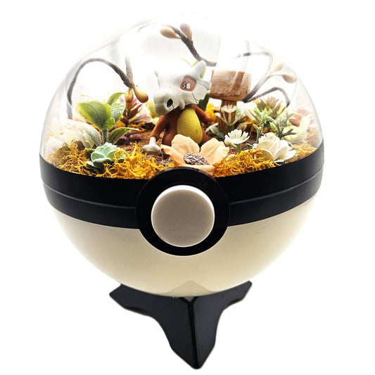 Cubone Crystal Terrarium Plains White Poke Ball Handmade