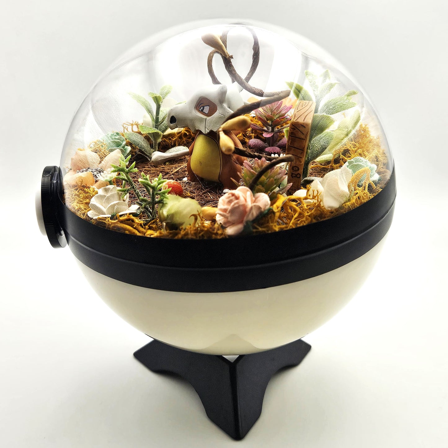 Cubone Crystal Terrarium Plains White Poke Ball Handmade