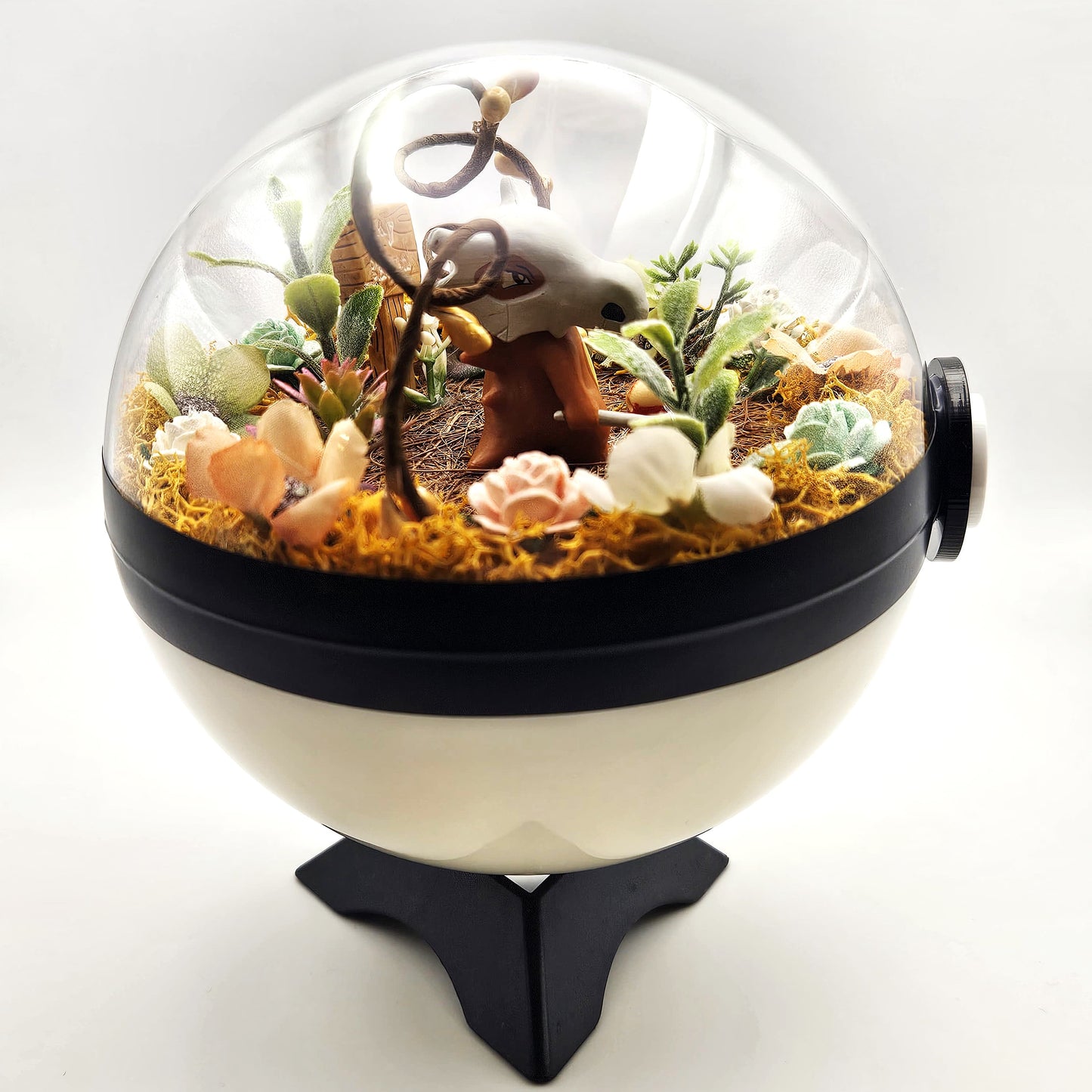 Cubone Crystal Terrarium Plains White Poke Ball Handmade