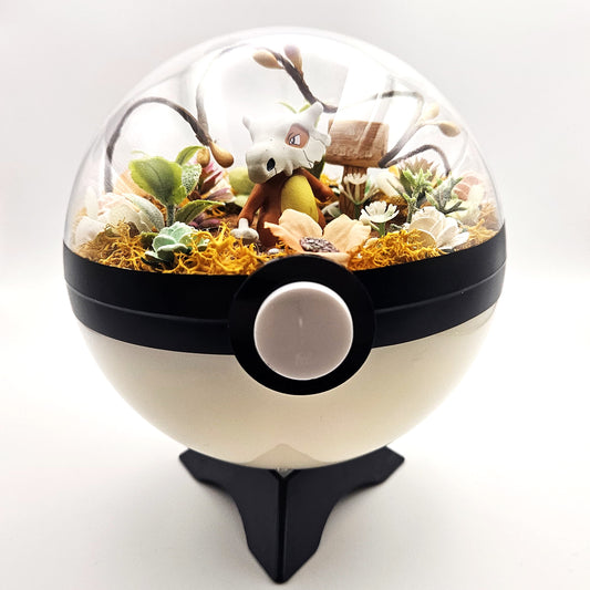 Cubone Crystal Terrarium Plains White Poke Ball Handmade