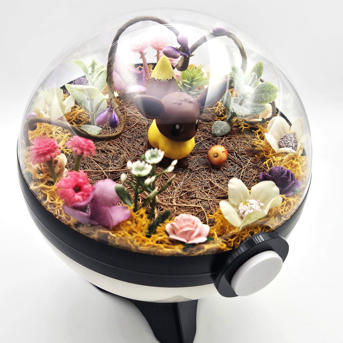 Pokemon Eevee Crystal Terrarium Plains White Poke Ball Handmade