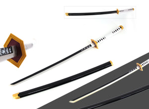 Demon Slayer Giyuu V2 LED Light Up Sword USB C Rechargable 40 Inch Wood & Plastic Cosplay Prop Replica