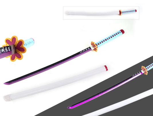 Demon Slayer Mitsuri LED Light Up Sword USB C Rechargable 40 Inch Wood & Plastic Cosplay Prop Replica