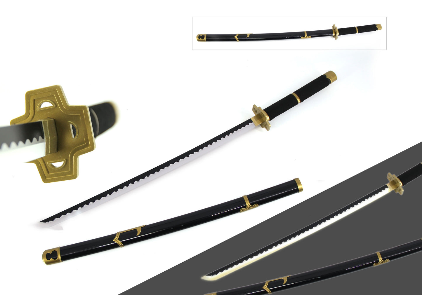 One Piece Yubashiri LED Light Up Sword USB C Rechargable 40 Inch Wood & Plastic Cosplay Prop Replica