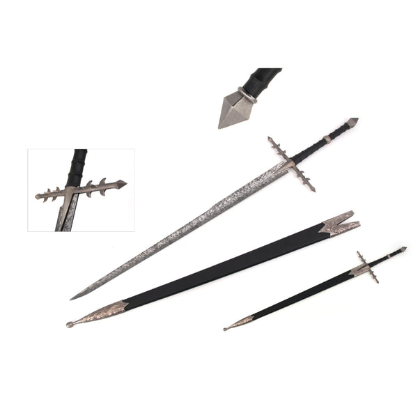 Lord Of The Rings Nazgul Ringwraith Metal Sword With Plaque and Sheath