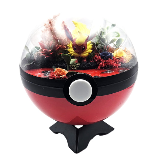 Pokemon Flareon Crystal Terrarium Lava Red Poke Ball Handmade