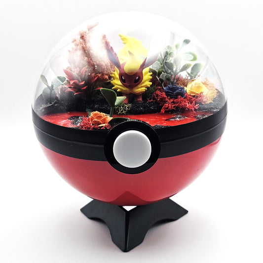 Pokemon Flareon Crystal Terrarium Lava Red Poke Ball Handmade