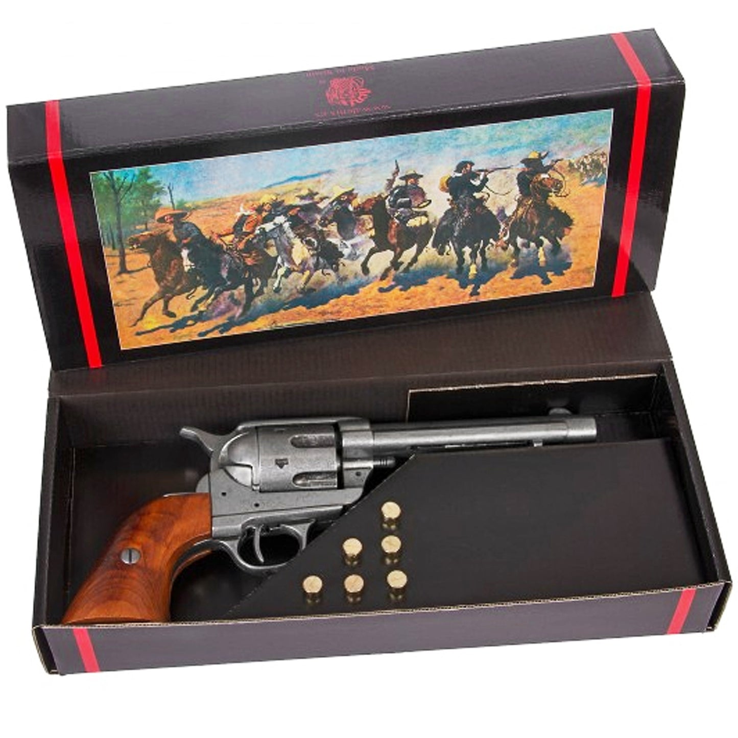 Colt Peacemaker With Wooden Handle Gun Metal Finish Denix Replica