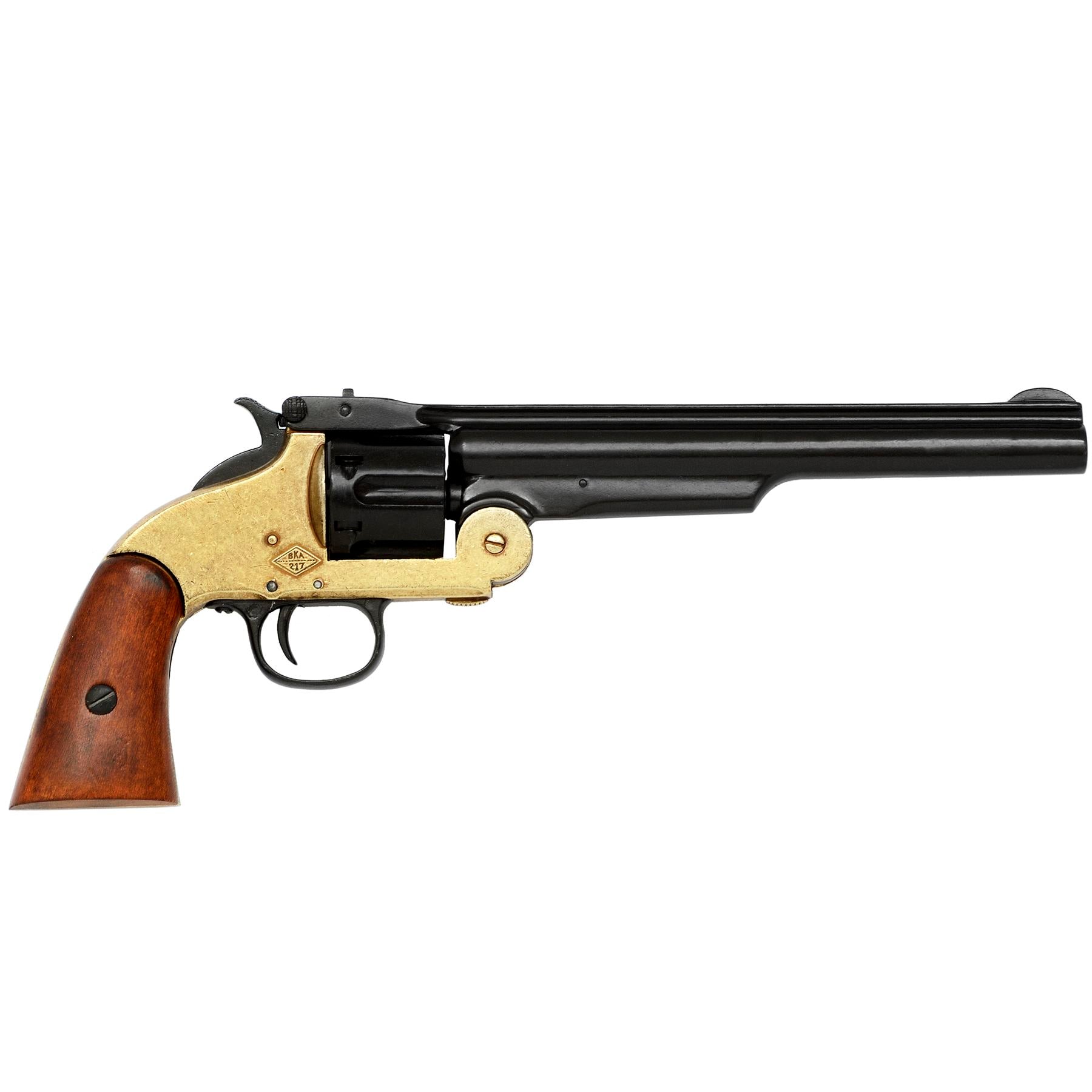 1869 Smith & Wesson 6 Shot Revolver In Black & Solid Brass by Denix G1008L