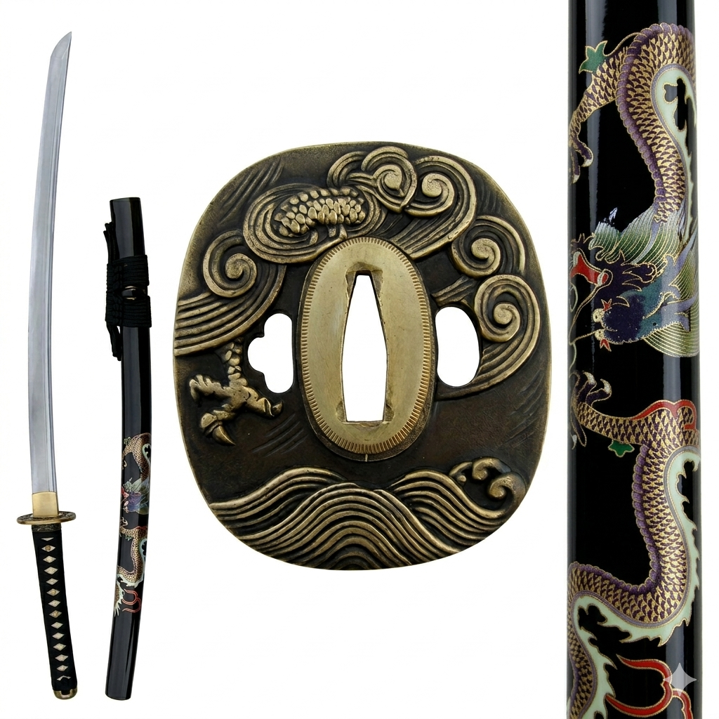 Kōyō Handforged Katana in 1095 Clay Tempered Tsuba Metal Sword