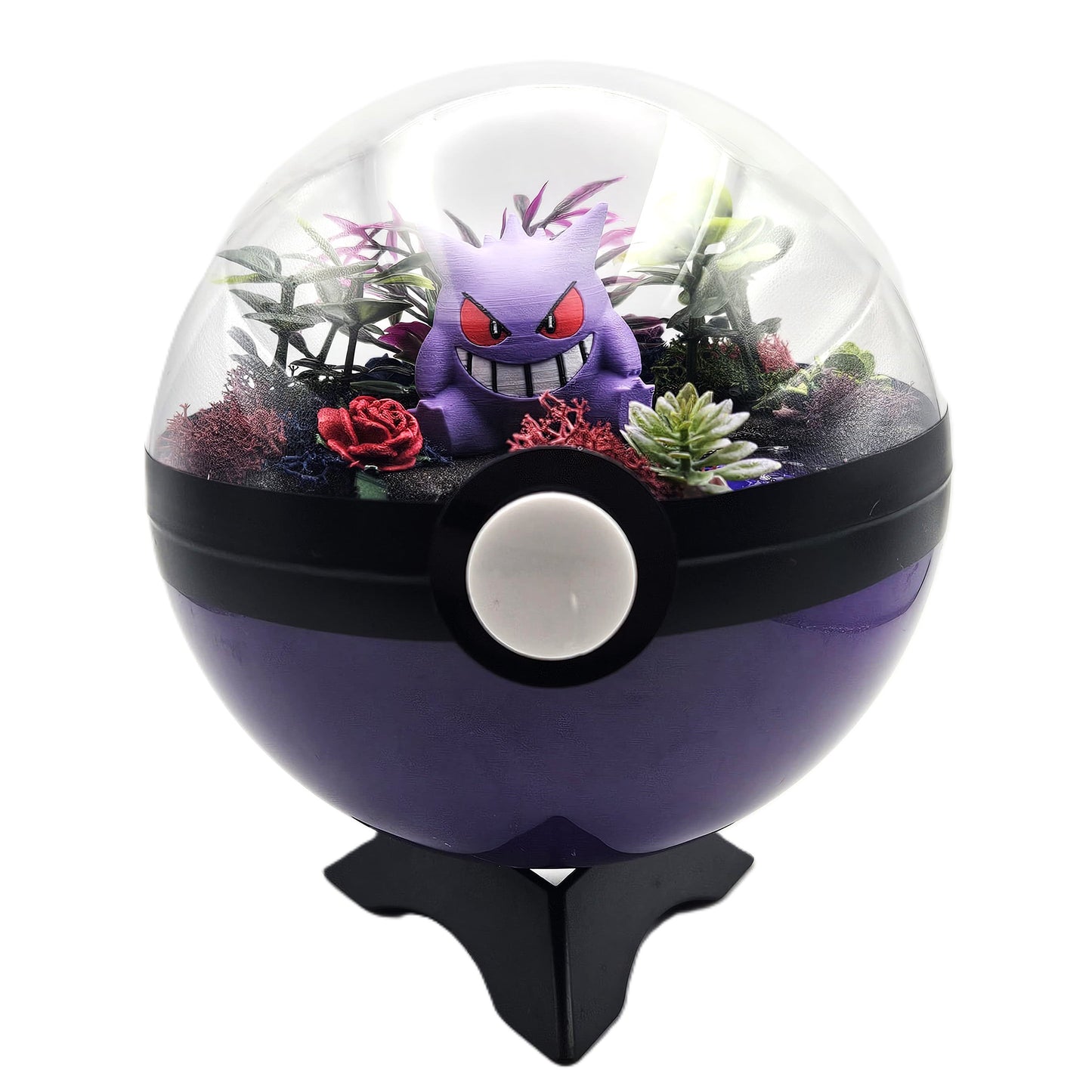 Pokemon Gengar Crystal Terrarium Haunted Wood Purple Poke Ball Handmade