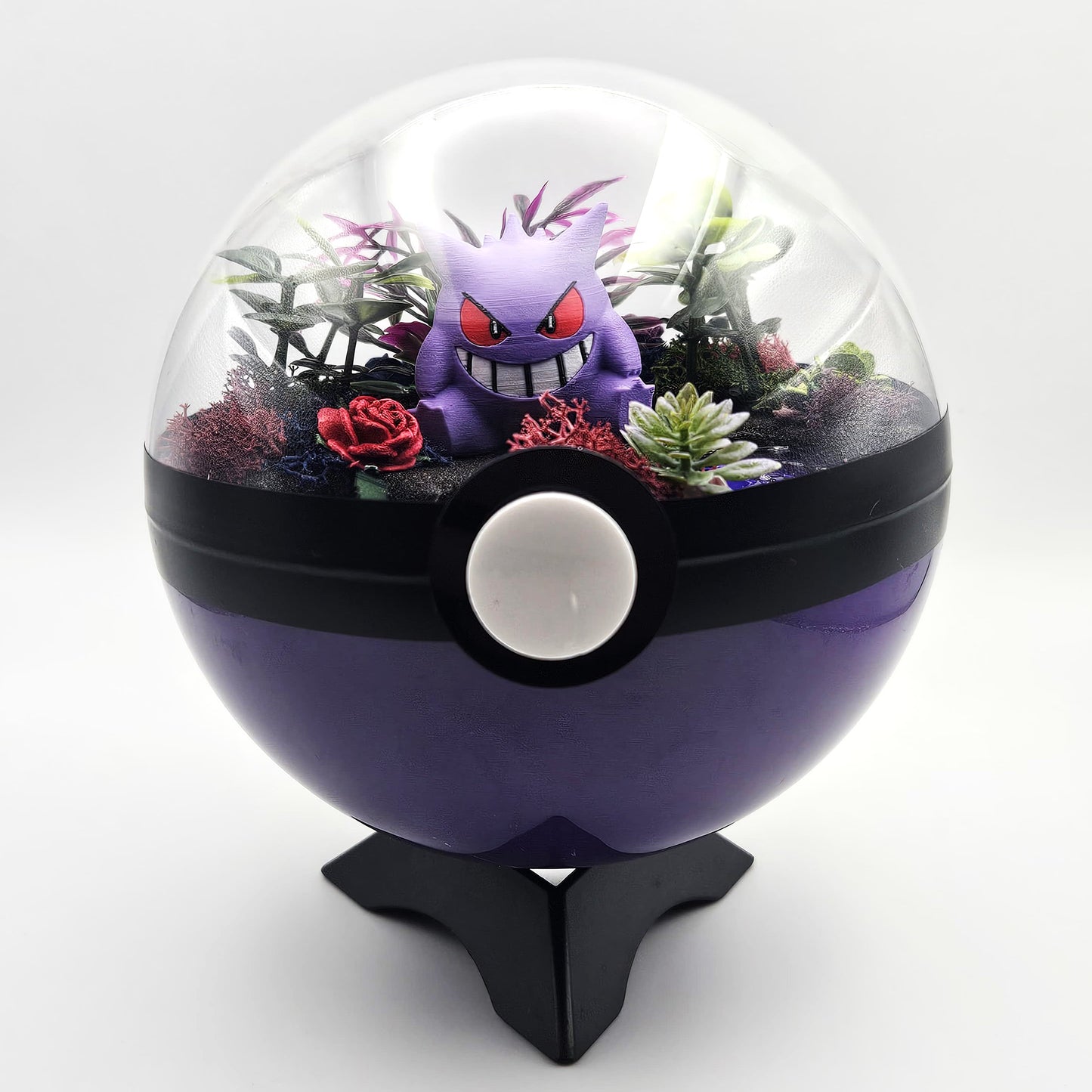 Pokemon Gengar Crystal Terrarium Haunted Wood Purple Poke Ball Handmade