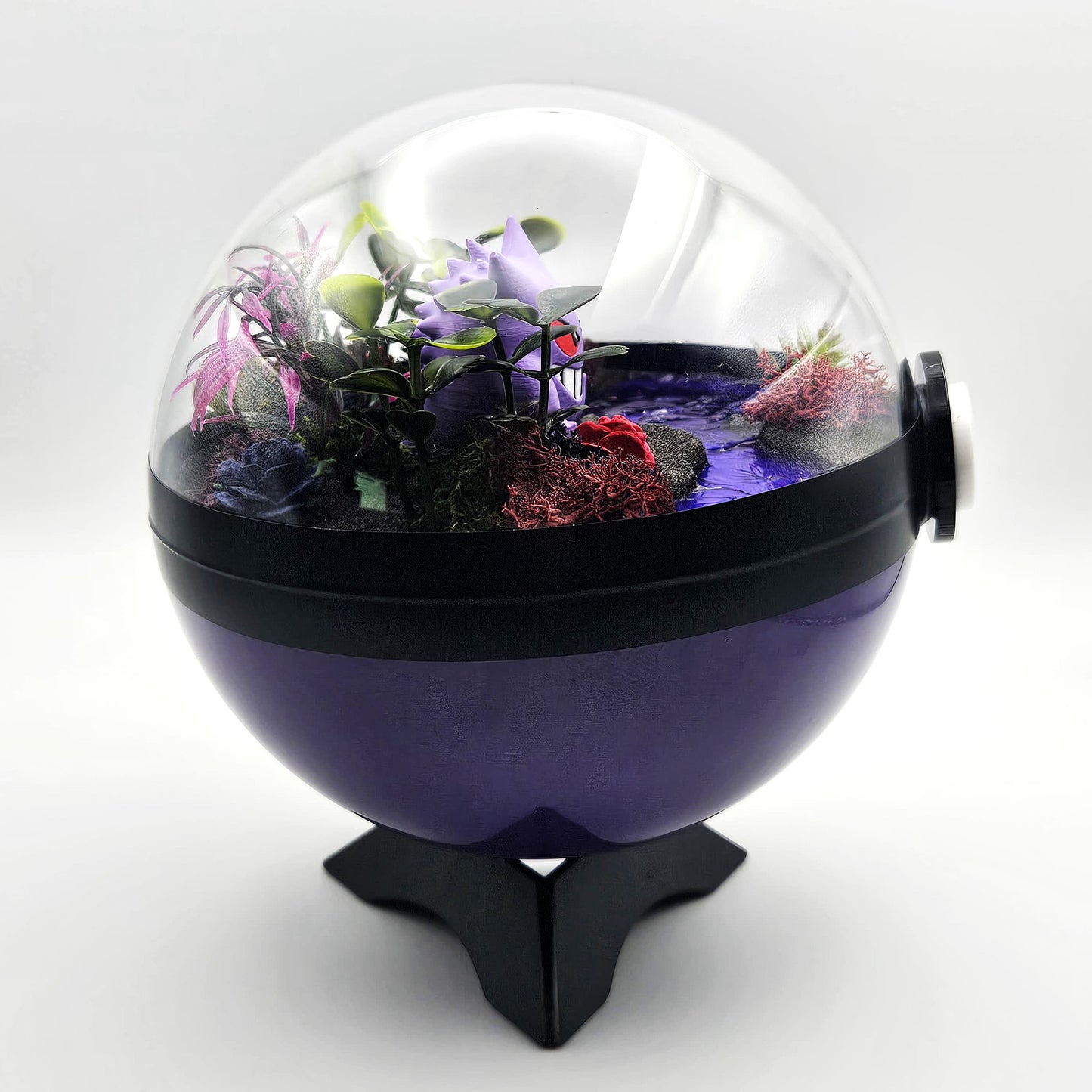 Pokemon Gengar Crystal Terrarium Haunted Wood Purple Poke Ball Handmade