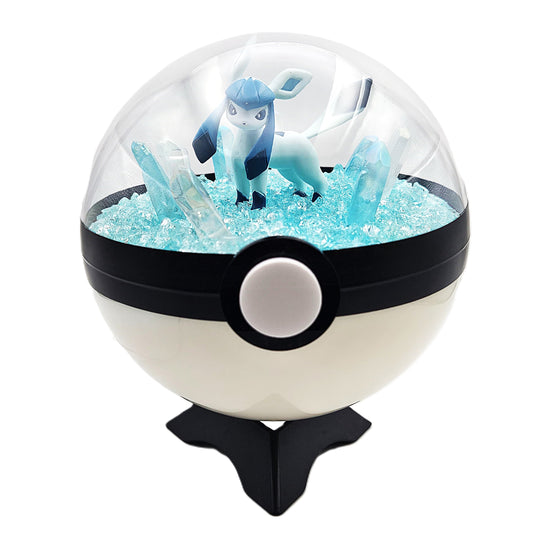 Pokemon Glaceon Light Up LED Crystal Terrarium Turquoise/White Poke Ball Handmade