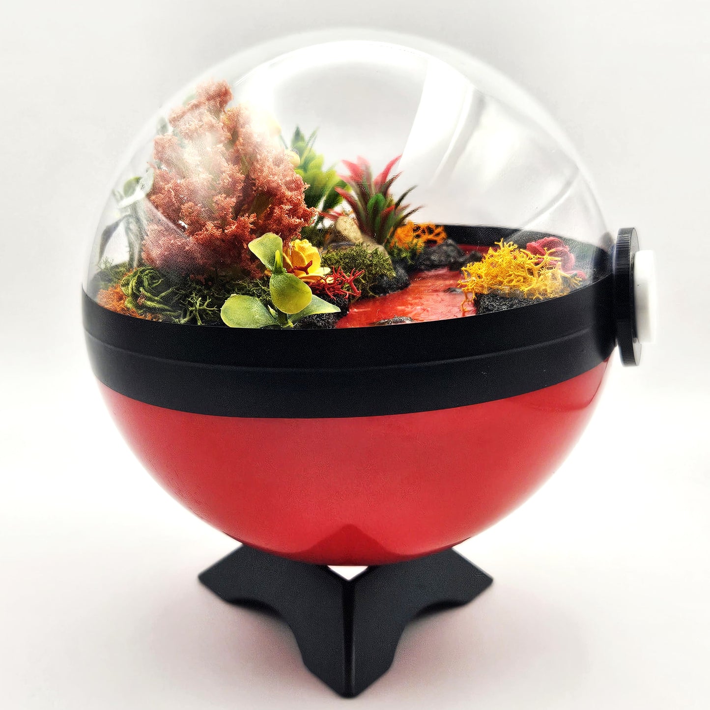 Pokemon Growlithe Crystal Terrarium Lava Red Poke Ball Handmade