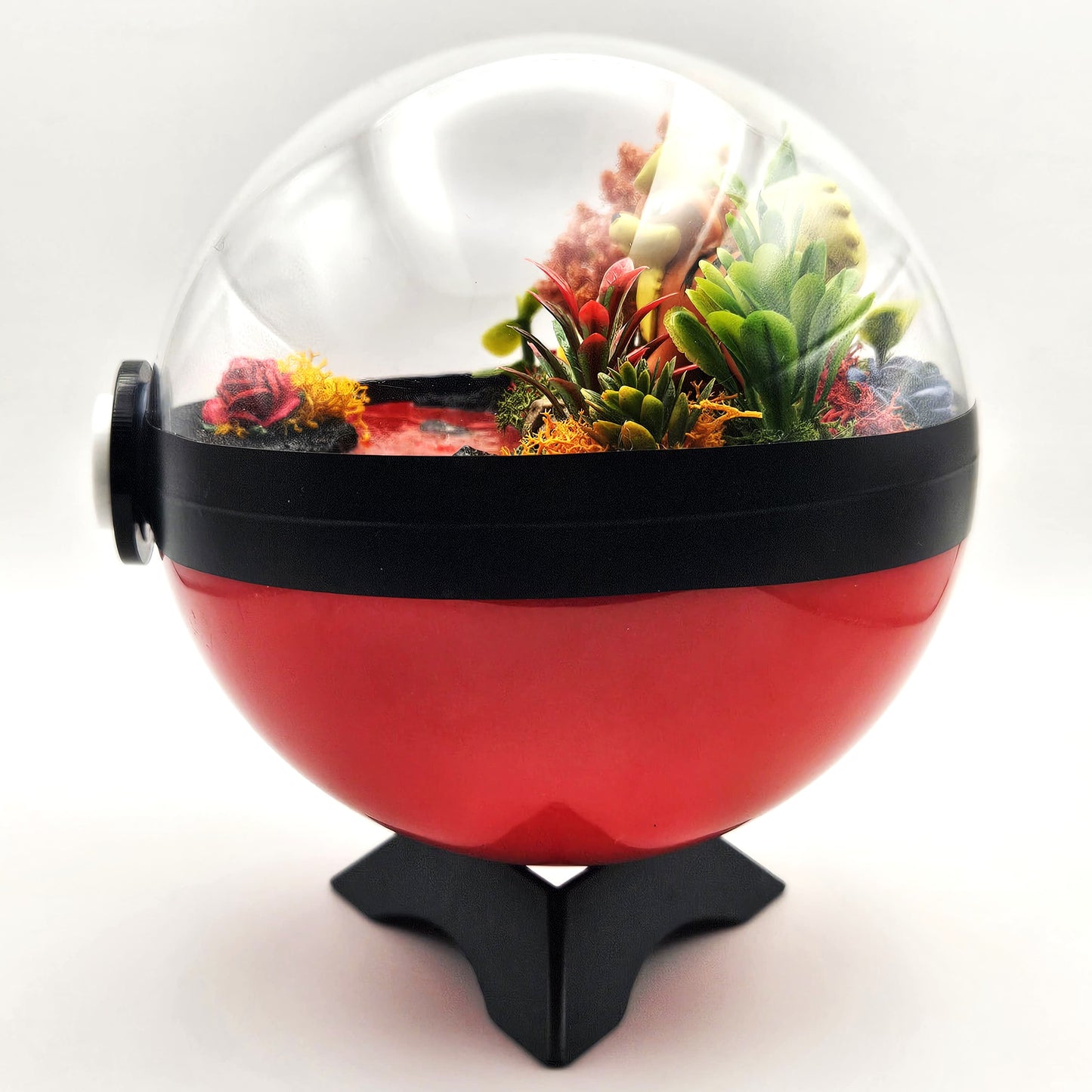 Pokemon Growlithe Crystal Terrarium Lava Red Poke Ball Handmade