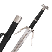 The Witcher 3 Geralt's Silver Sword Diagonal Guard Damascus Metal Sword