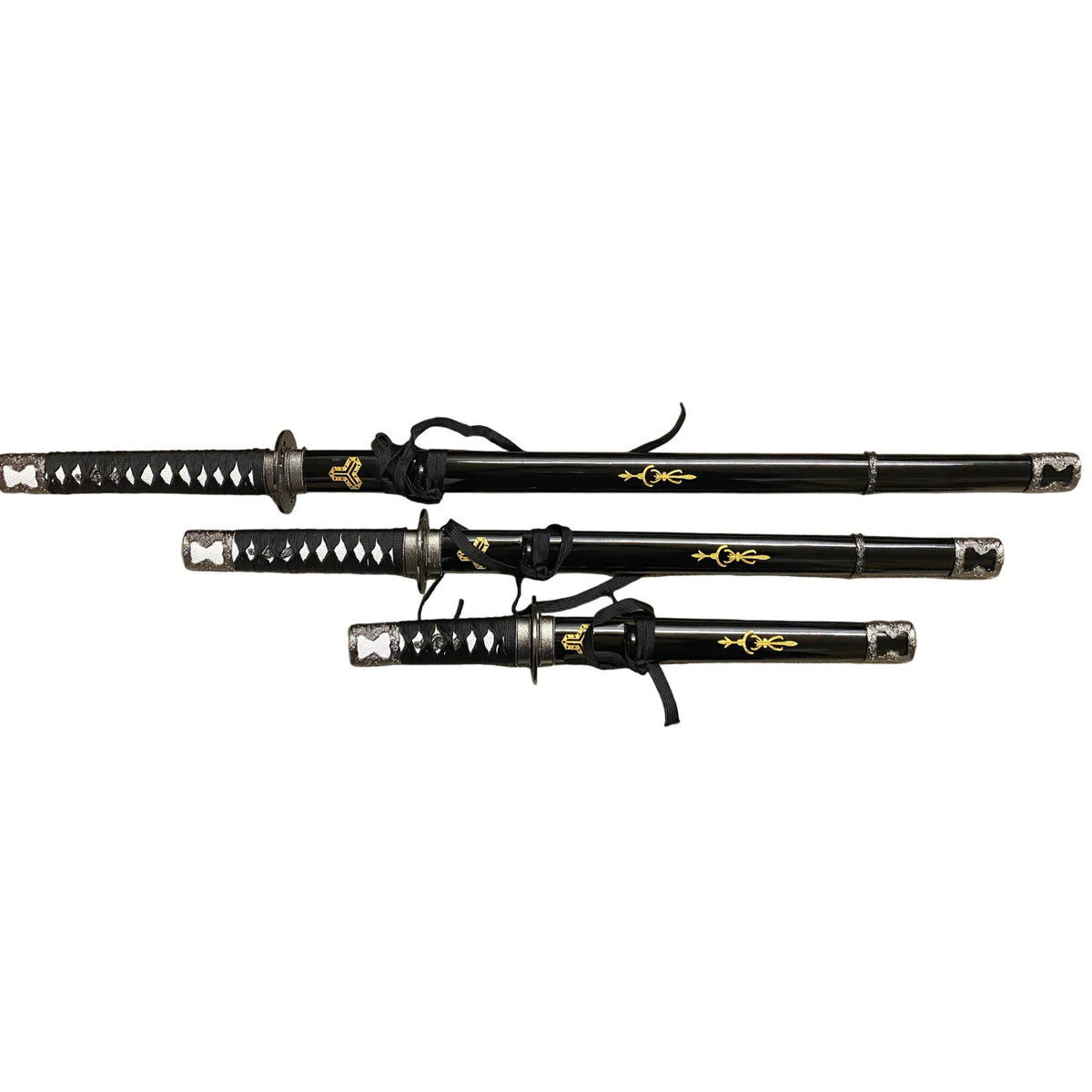 Kill Bill Bride Hattori Hanzo Triple Display Set Metal Katana's