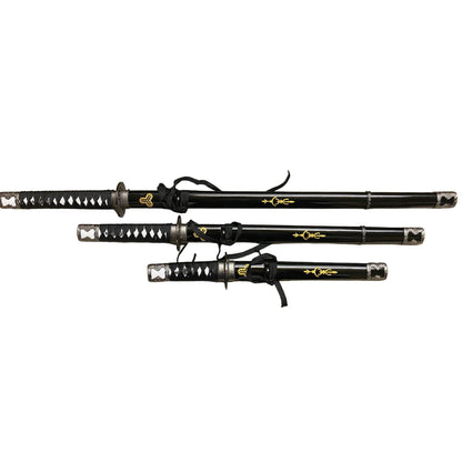 Kill Bill Bride Hattori Hanzo Triple Display Set Metal Katana's