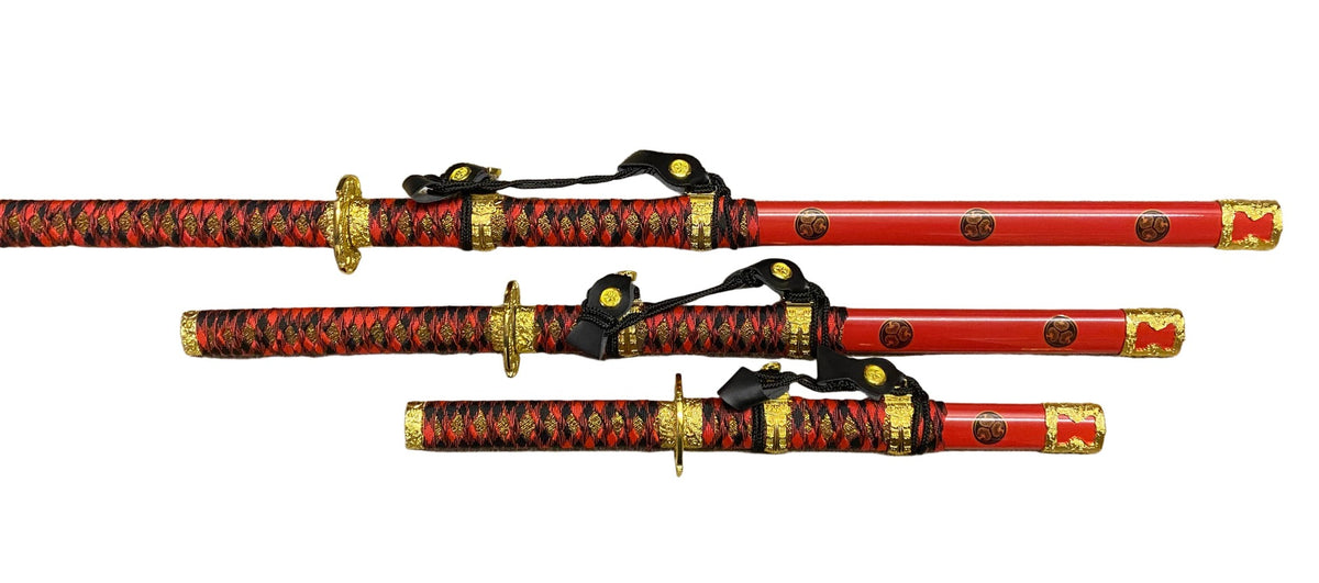 Taichi Akaji Samurai Sword Steel Katana Set of 3