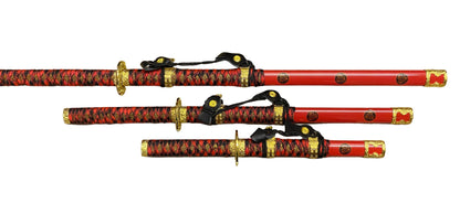 Taichi Akaji Samurai Sword Steel Katana Set of 3