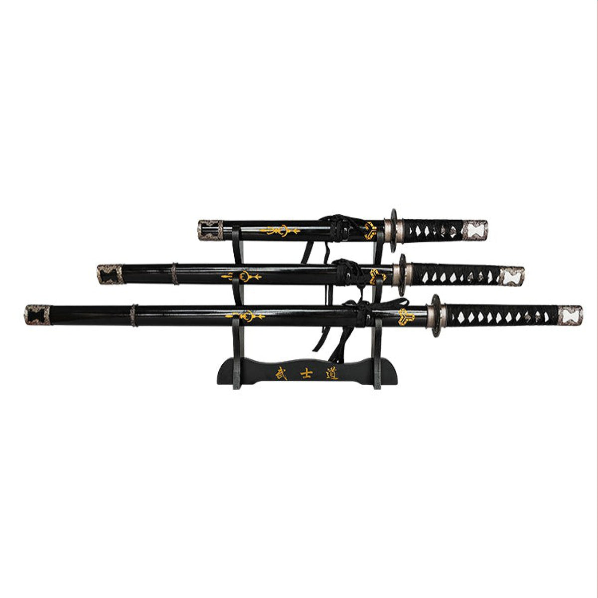 Kill Bill Bride Hattori Hanzo Triple Display Set Metal Katana's
