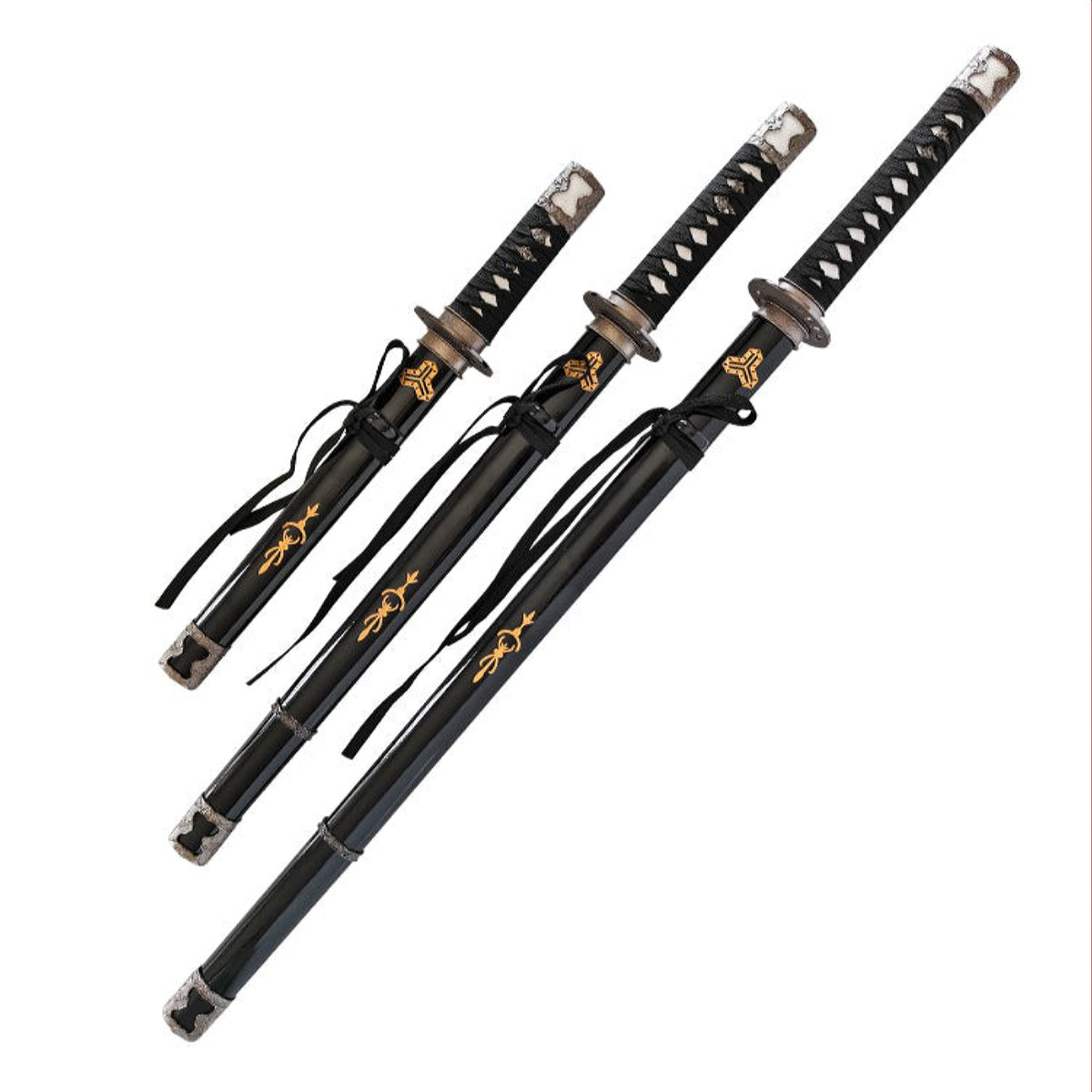 Kill Bill Bride Hattori Hanzo Triple Display Set Metal Katana's