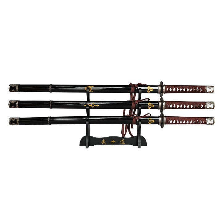 Kill Bill Hattori Hanzo Triple Display Set Metal Katana's