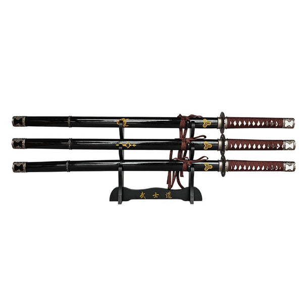Kill Bill Hattori Hanzo Triple Display Set Metal Katana's