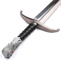 Game of Thrones Jon Snow Longclaw Direwolf Metal Sword with Plaque & Sheath