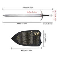 Game of Thrones Jon Snow Longclaw Direwolf Metal Sword with Plaque & Sheath