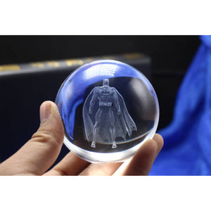 Batman Character Glass Crystal Ball 56 with Light-Up LED Base Ornament 80mm XL Size