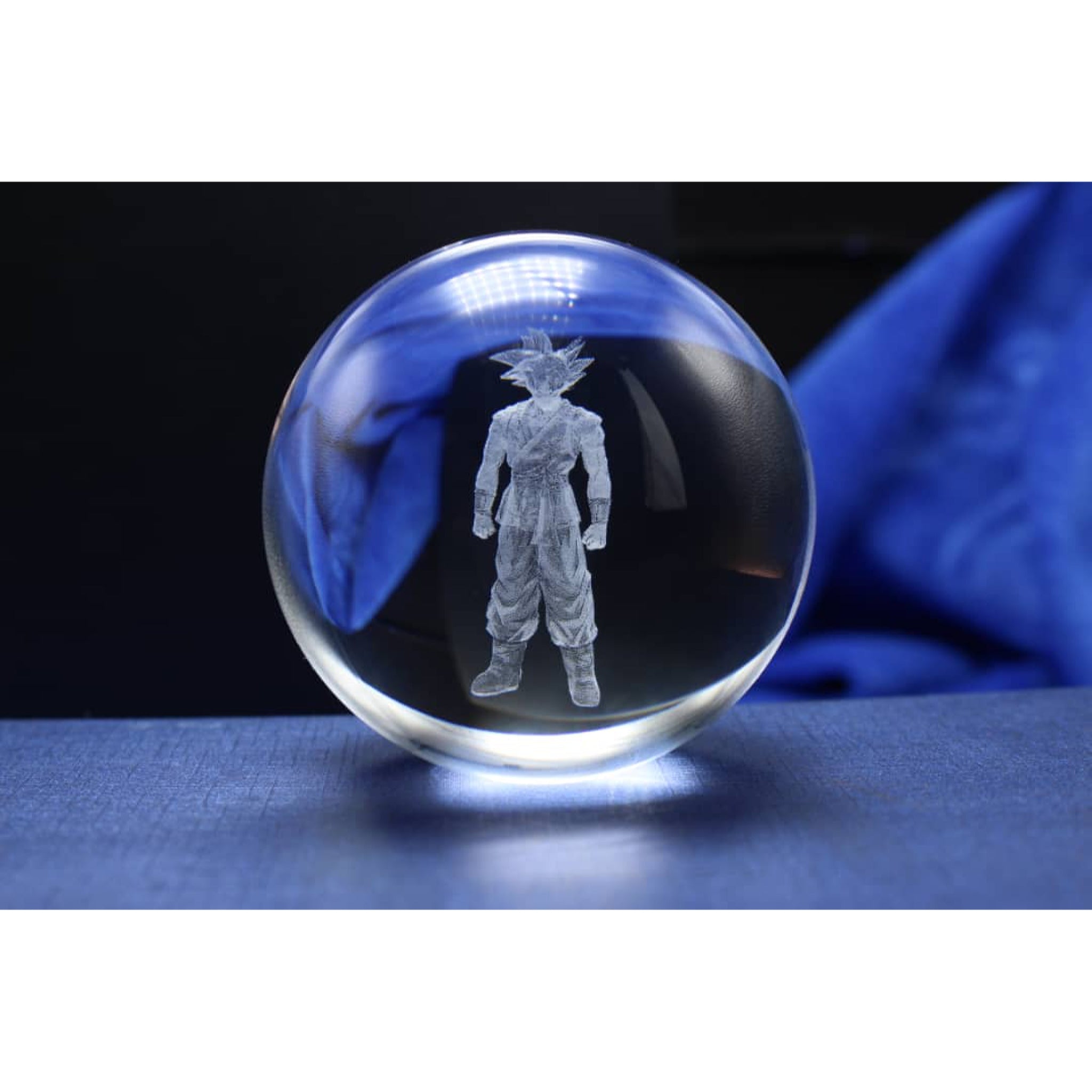 Goku Character Glass Crystal Ball 65 with Light-Up LED Base Ornament 80mm XL Size