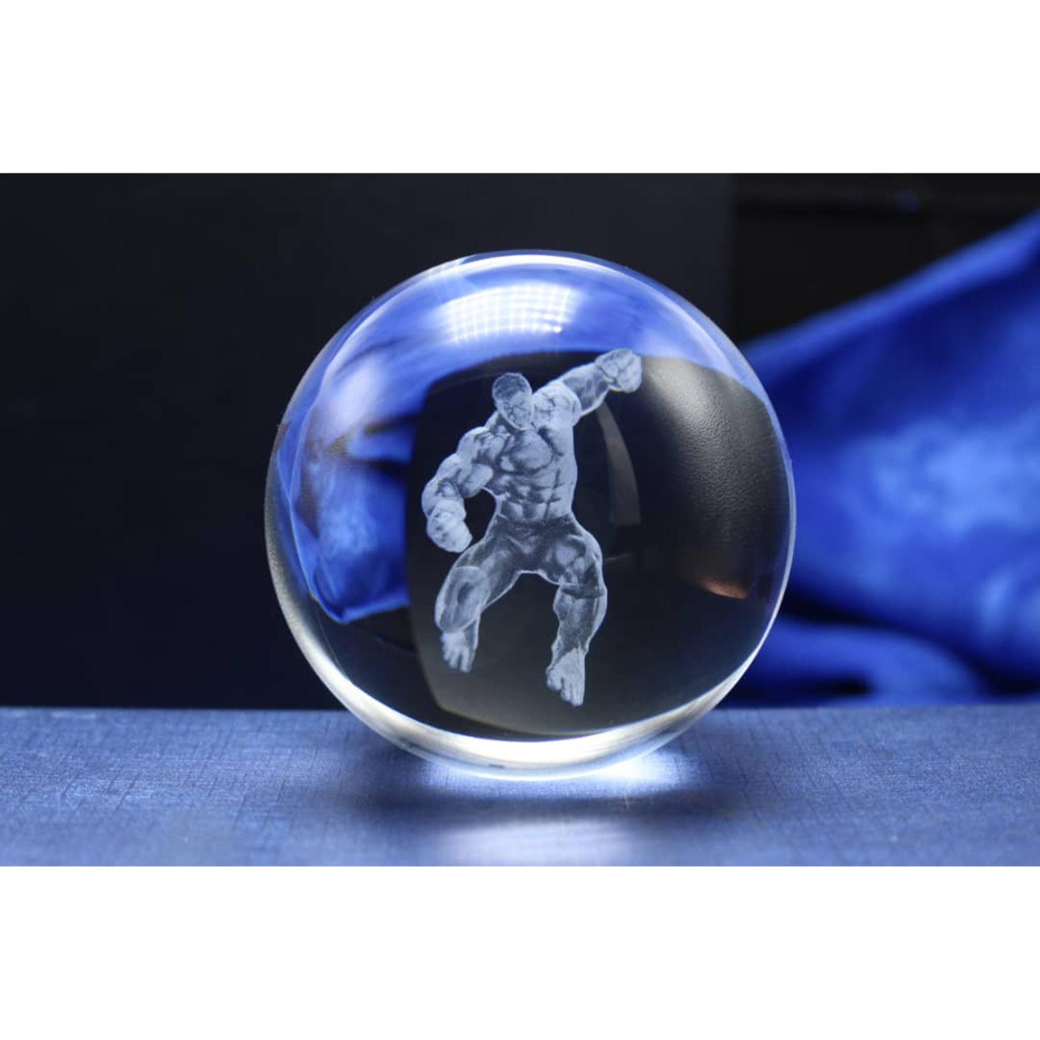 Hulk Character Glass Crystal Ball 59 with Light-Up LED Base Ornament 80mm XL Size
