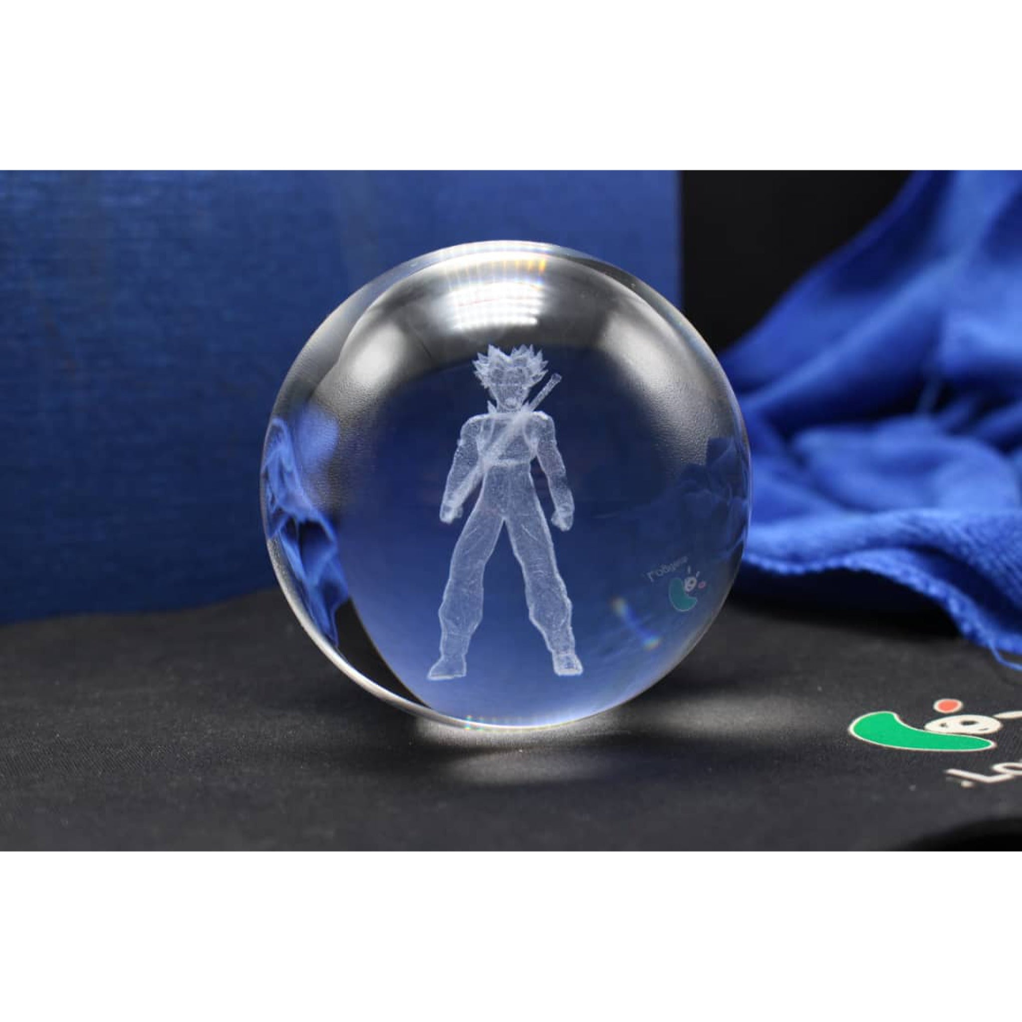 Trunks Character Glass Crystal Ball 64 with Light-Up LED Base Ornament 80mm XL Size