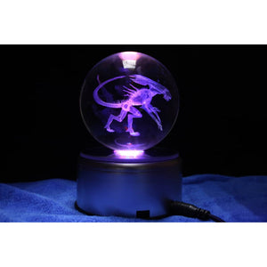 Xenomorph Character Glass Crystal Ball 58 with Light-Up LED Base Ornament 80mm XL Size