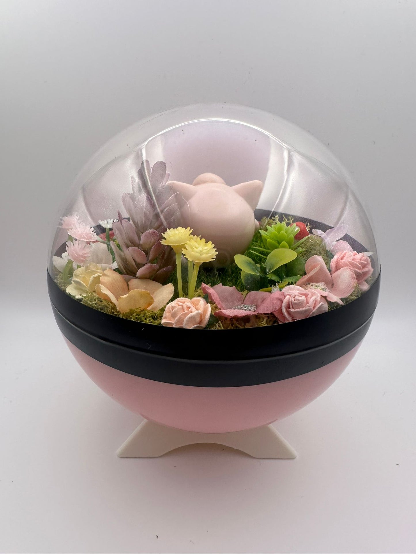 Pokemon Jigglypuff Crystal Terrarium Lake Pink Poke Ball Handmade