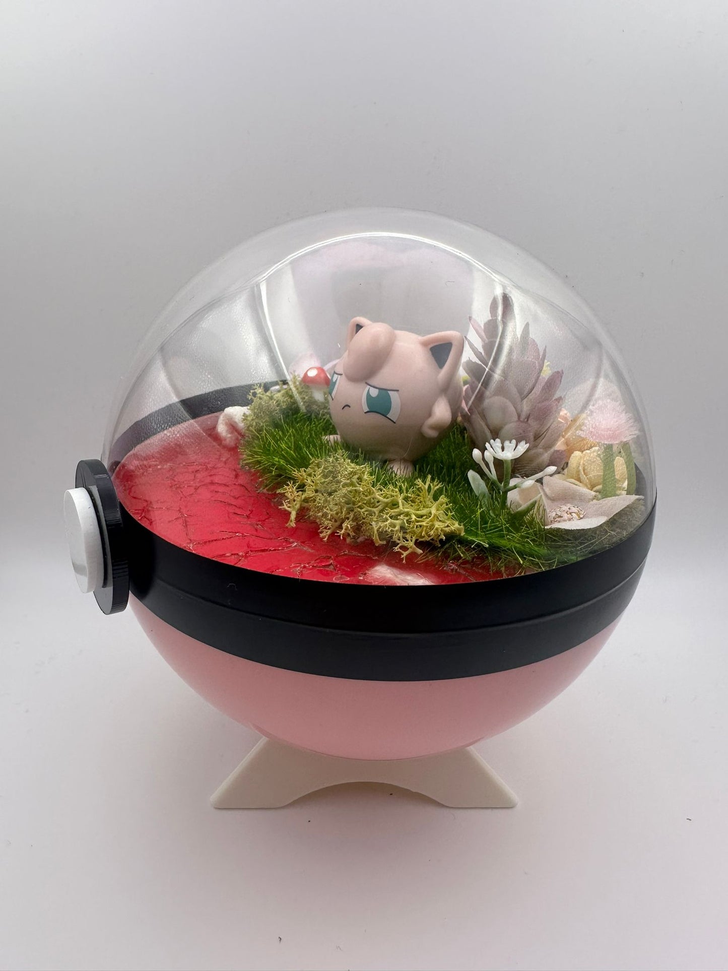 Pokemon Jigglypuff Crystal Terrarium Lake Pink Poke Ball Handmade