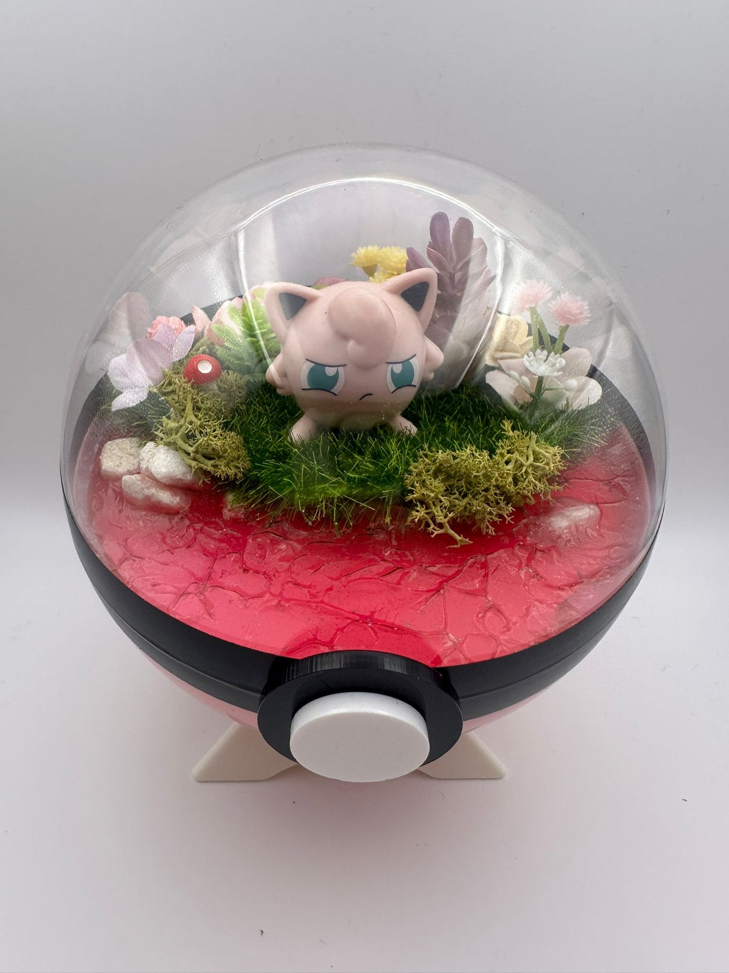 Pokemon Jigglypuff Crystal Terrarium Lake Pink Poke Ball Handmade