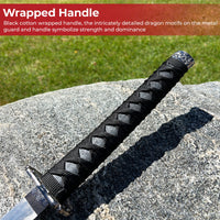 Dragon Black Matte 440 Steel Samurai Sword Katana Set of 3