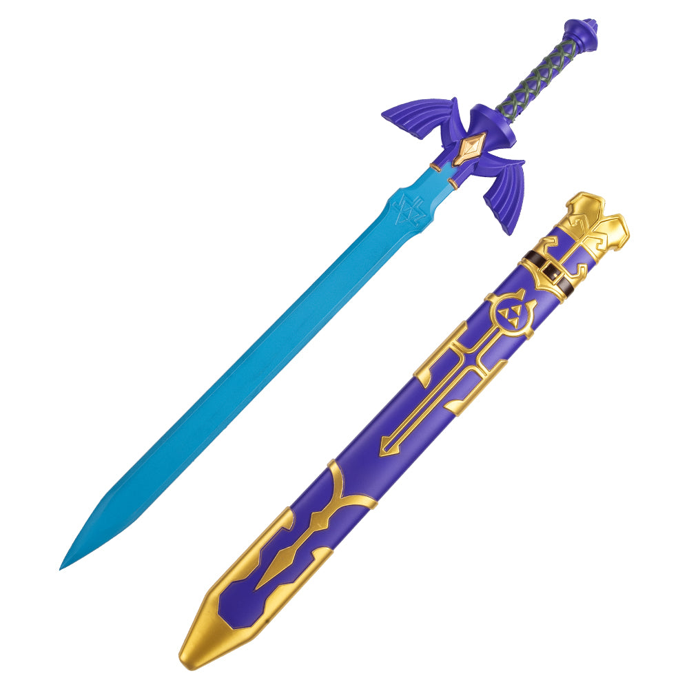 Zelda Master Sword with Plastic Sheath Foam Cosplay Prop Replica Blue V2