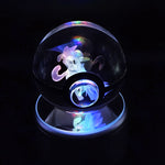 Lucario & Gardevoir Pokemon Glass Crystal Pokeball 99 with Light-Up LED Base Ornament 80mm XL Size