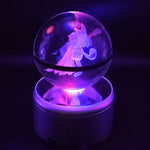 Lucario & Gardevoir Pokemon Glass Crystal Pokeball 99 with Light-Up LED Base Ornament 80mm XL Size