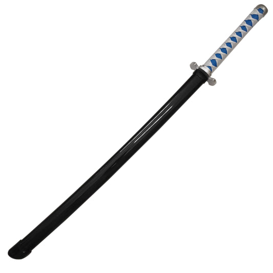 Demon Slayer Tanjiro Blue Flame Wooden Sword Cosplay Prop Replica