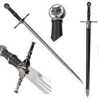 The Witcher 3 Geralt's Horizontal Guard Wolf Pommel Medium Metal Sword