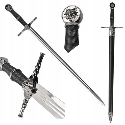The Witcher 3 Geralt's Horizontal Guard Wolf Pommel Medium Metal Sword
