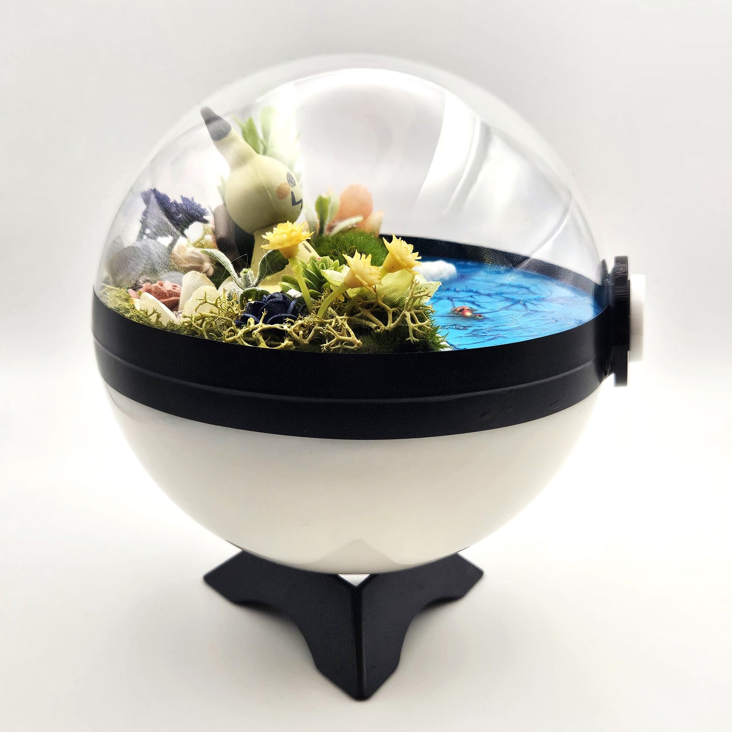 Pokemon Mimikyu Crystal Terrarium Lake White Poke Ball Handmade