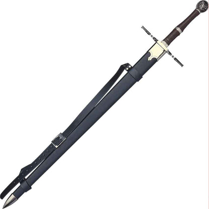 The Witcher 3 Geralt's Horizontal Guard Wolf Pommel Damascus Metal Sword V2