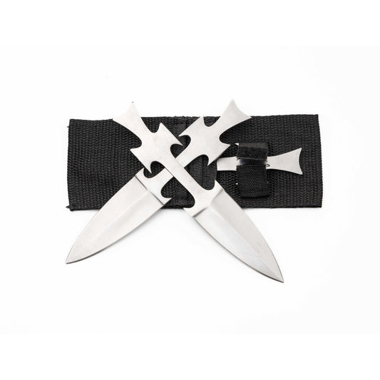 Desperado Inspired 12 Piece Blunt Metal Display Knife Set with Holster